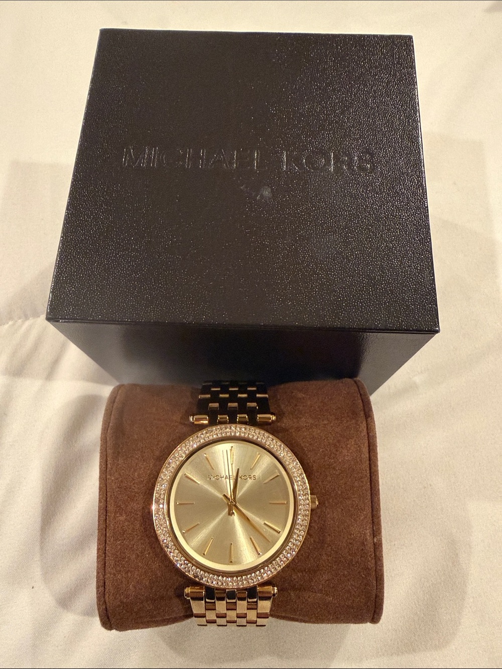 Michael Kors Gold Crystal Bezel Women's Bracelet Watch